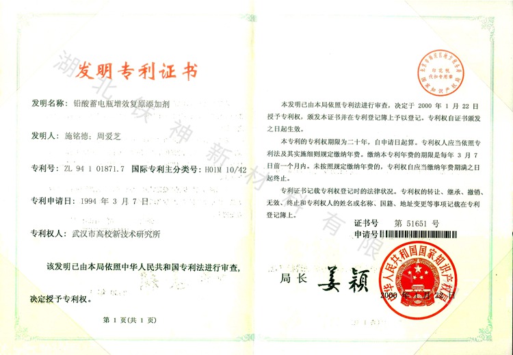 鉛酸蓄電瓶專(zhuān)利（高校）
